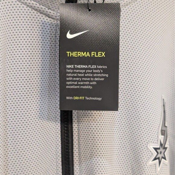 Nike San Antonio Spurs Men's 4XLT NBA Therma Flex Dri Fit Hoodie Gray Showtime - Picture 13 of 13